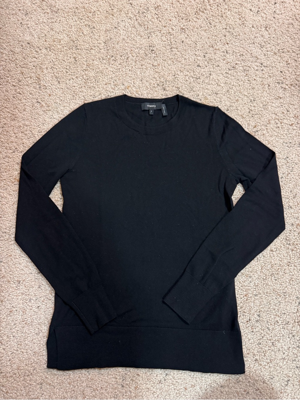 Theory Black Crewneck Sweater - Slim Fit